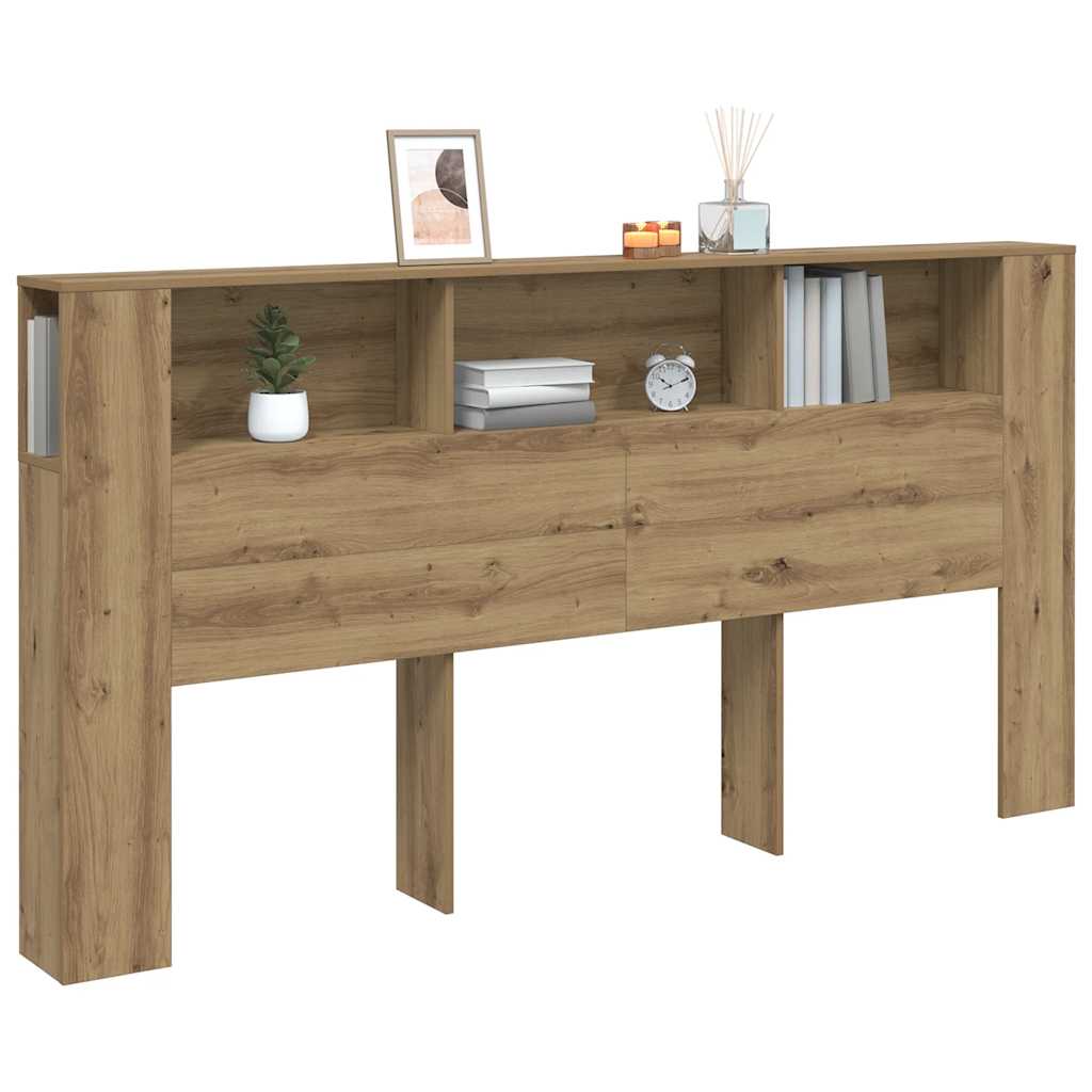 Armoire de tête de lit chêne artisanal 200x18,5x102,5 cm - XIOS