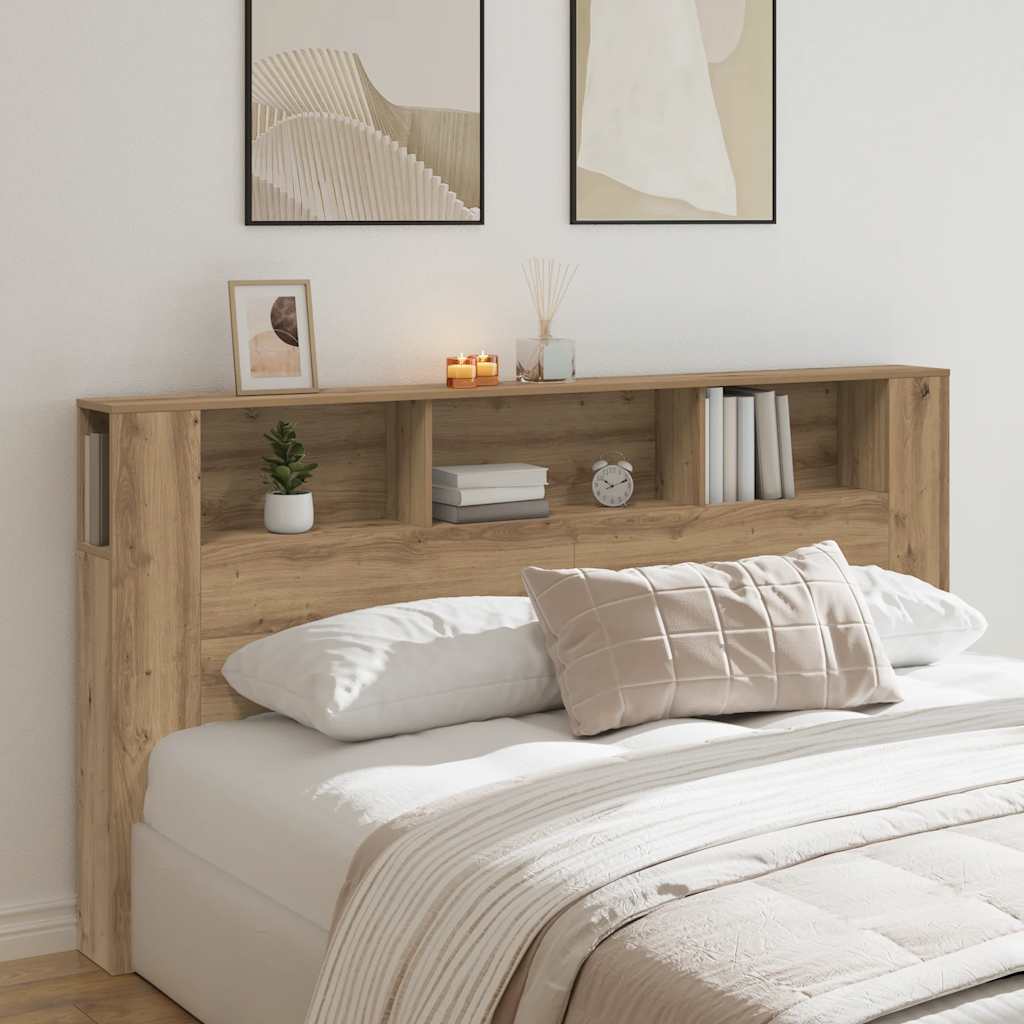 Armoire de tête de lit chêne artisanal 200x18,5x102,5 cm - XIOS
