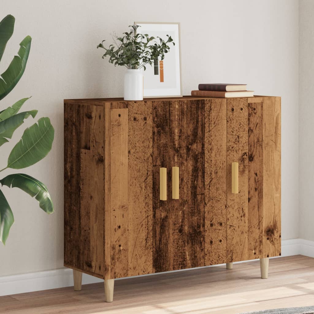 Buffet vieux bois 90x34x80 cm bois d'ingénierie - XIOS