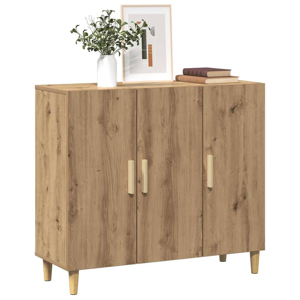 Buffet chêne artisanal 90x34x80 cm bois d'ingénierie - XIOS