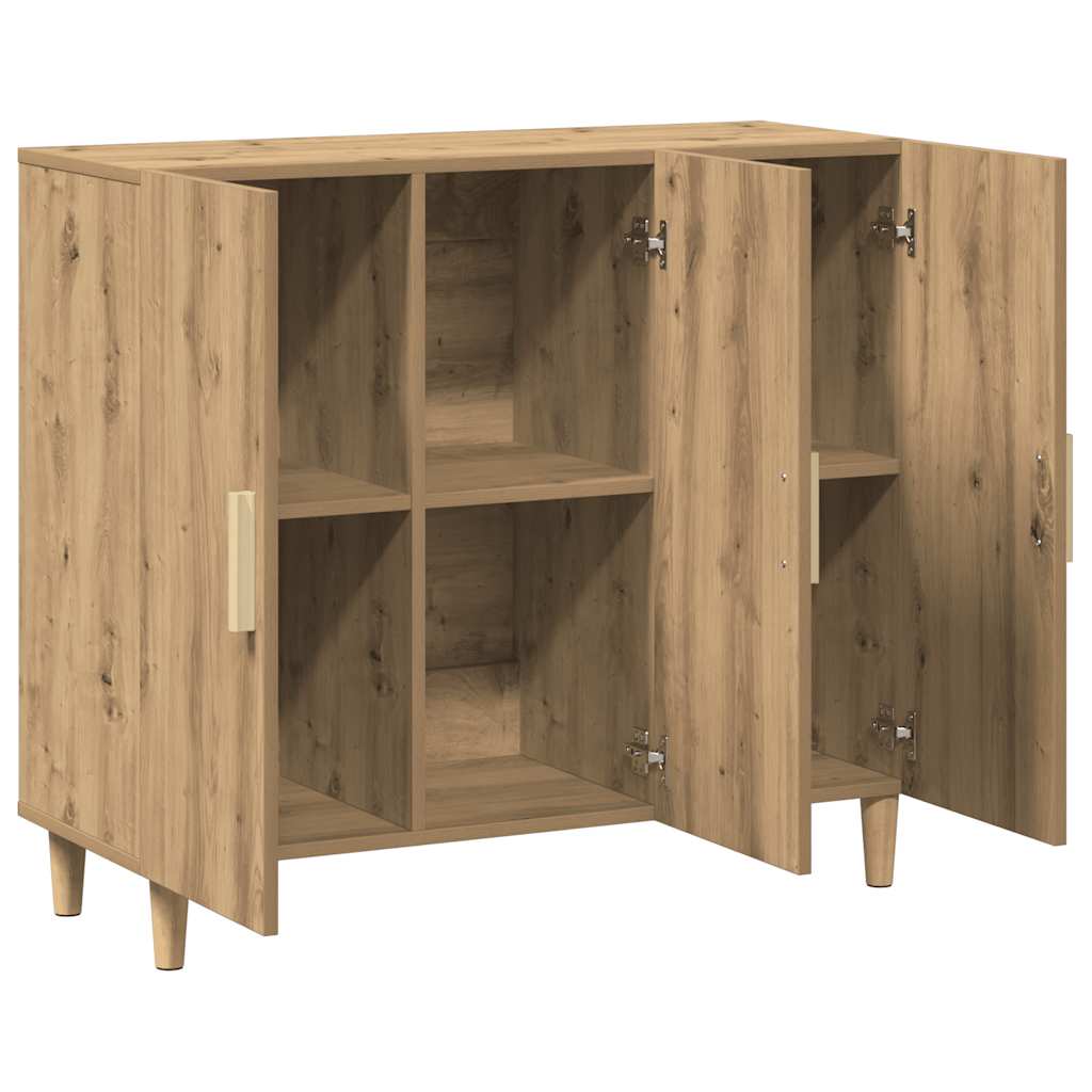 Buffet chêne artisanal 90x34x80 cm bois d'ingénierie - XIOS