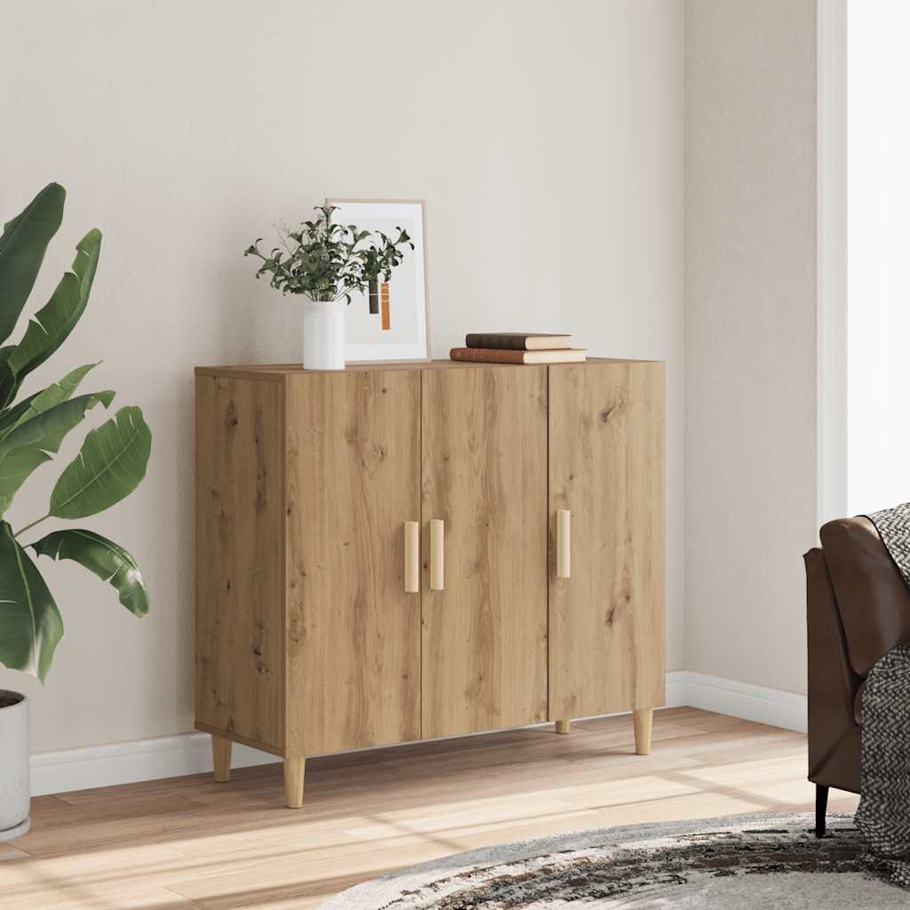 Buffet chêne artisanal 90x34x80 cm bois d'ingénierie - XIOS