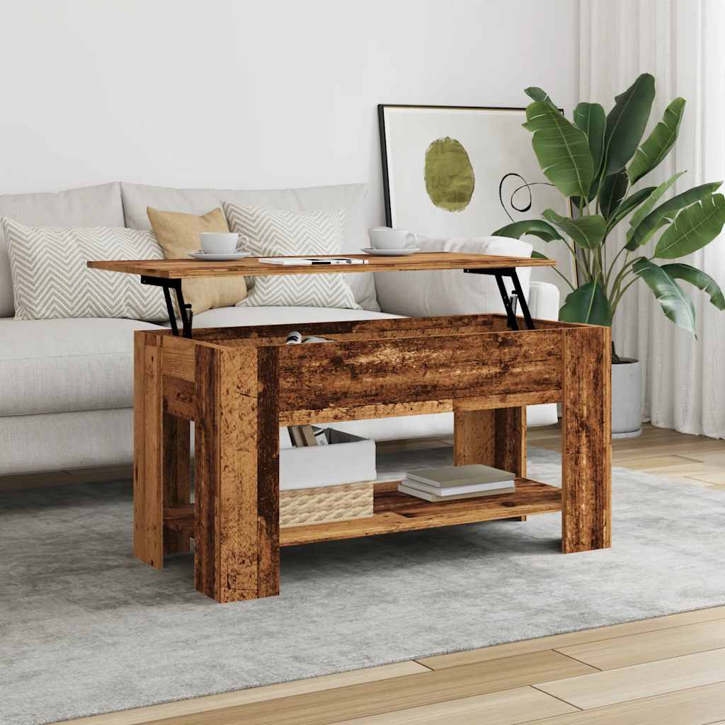 Table basse vieux bois 101x49x52 cm bois d'ingénierie XIOS