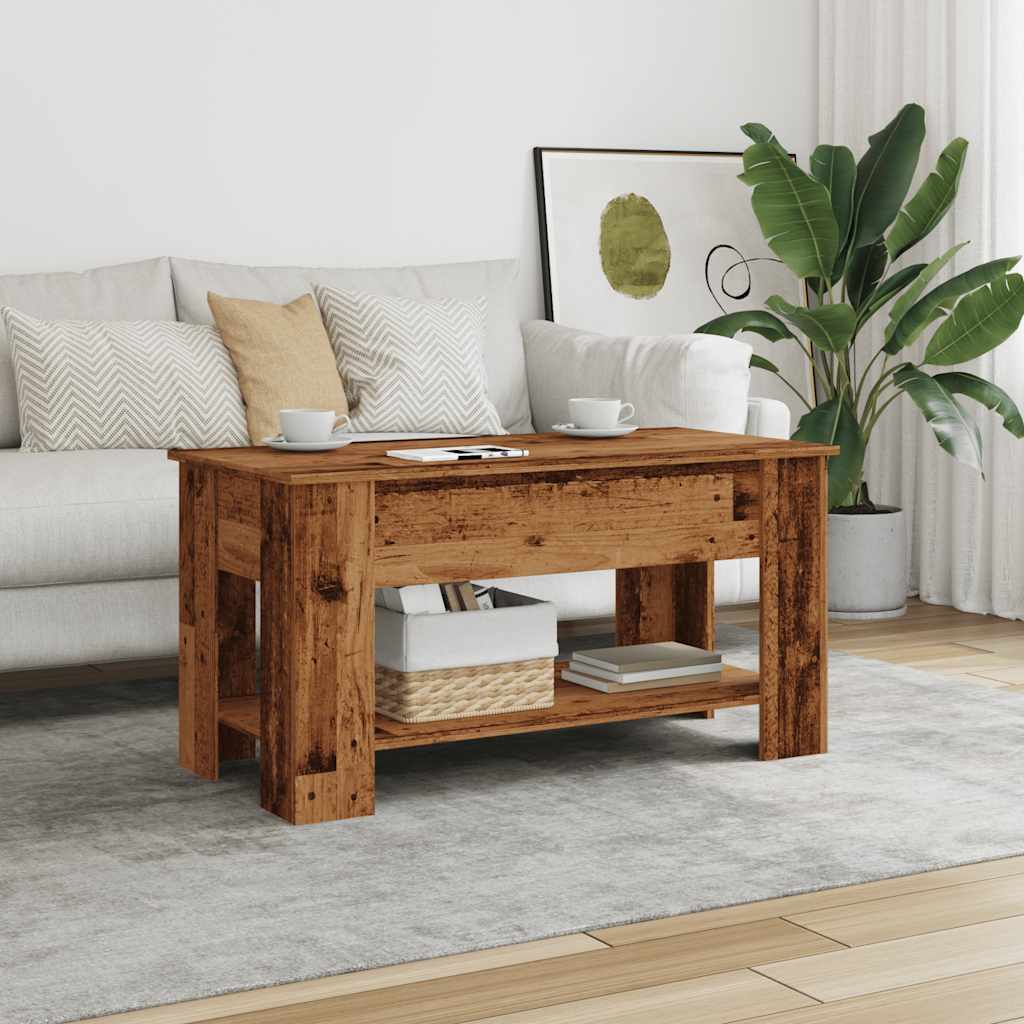 Table basse vieux bois 101x49x52 cm bois d'ingénierie XIOS