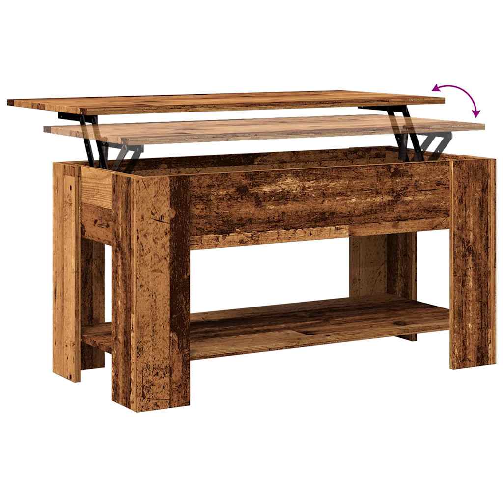 Table basse vieux bois 101x49x52 cm bois d'ingénierie XIOS