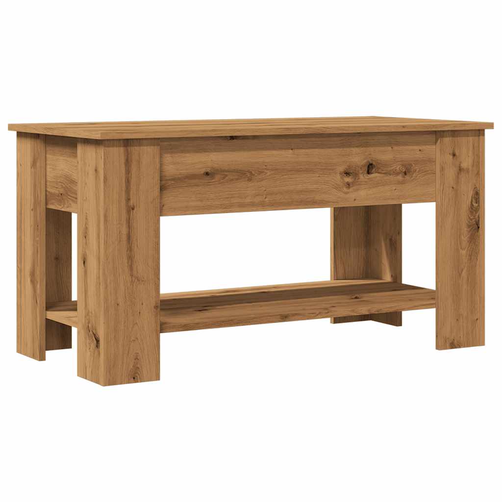 Table basse chêne artisanal 101x49x52 cm bois d'ingénierie XIOS