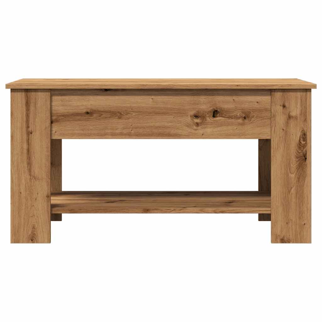 Table basse chêne artisanal 101x49x52 cm bois d'ingénierie XIOS