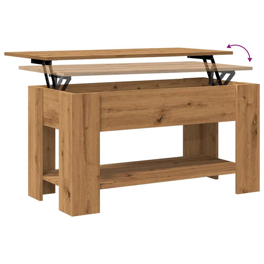 Table basse chêne artisanal 101x49x52 cm bois d'ingénierie XIOS