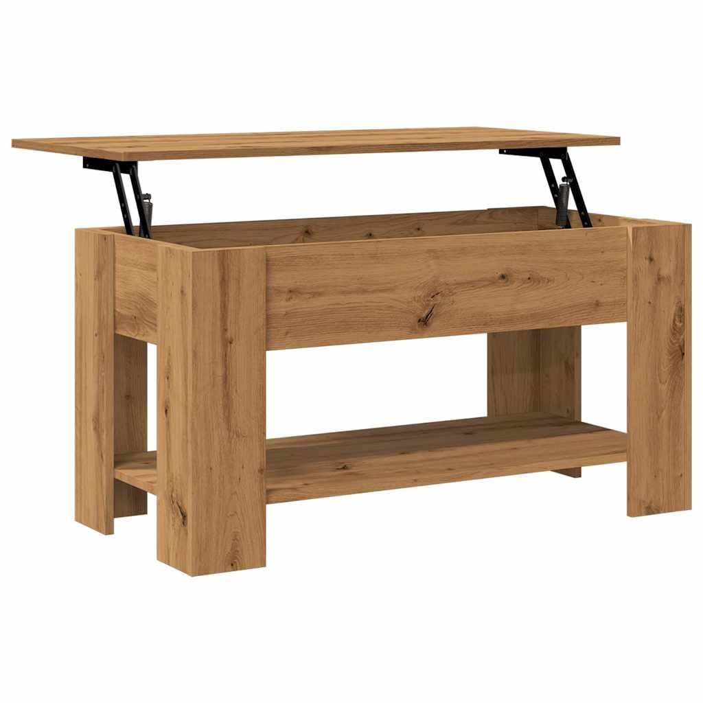 Table basse chêne artisanal 101x49x52 cm bois d'ingénierie XIOS