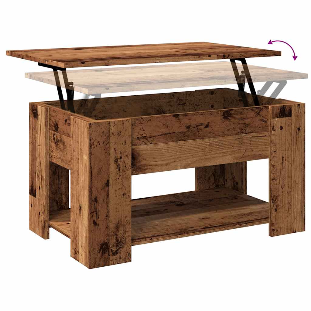 Table basse vieux bois 79x49x41 cm bois d'ingénierie - XIOS
