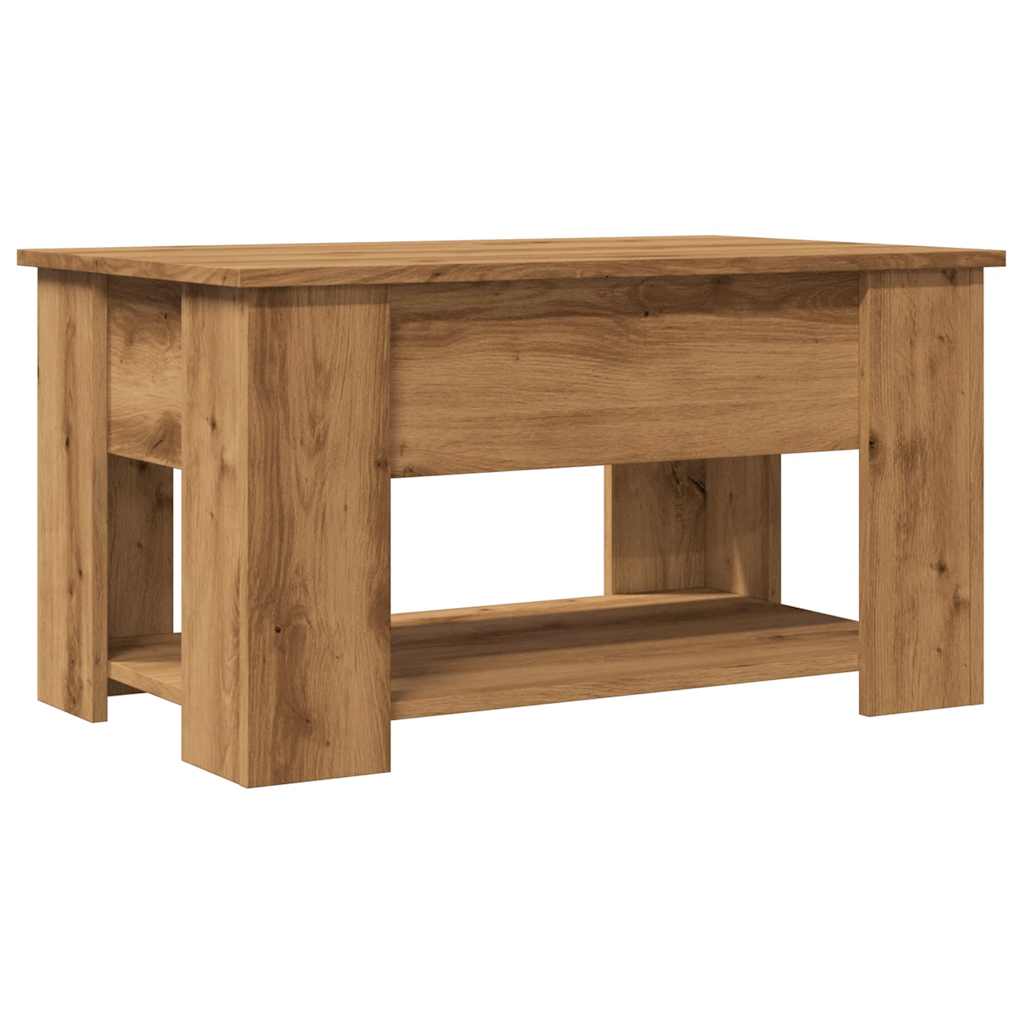 Table basse chêne artisanal 79x49x41 cm bois d'ingénierie XIOS