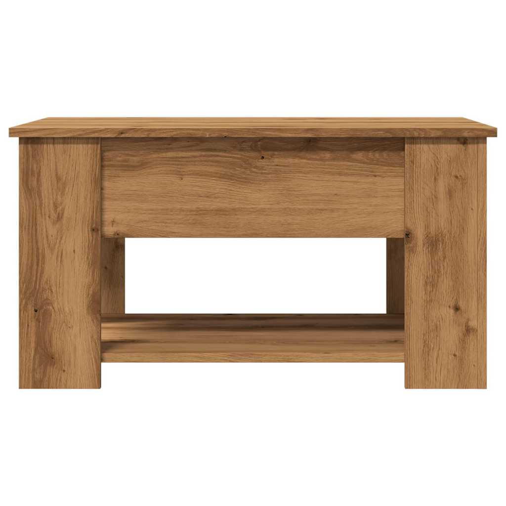 Table basse chêne artisanal 79x49x41 cm bois d'ingénierie XIOS