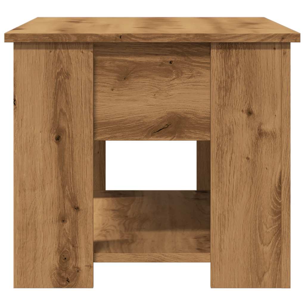 Table basse chêne artisanal 79x49x41 cm bois d'ingénierie XIOS