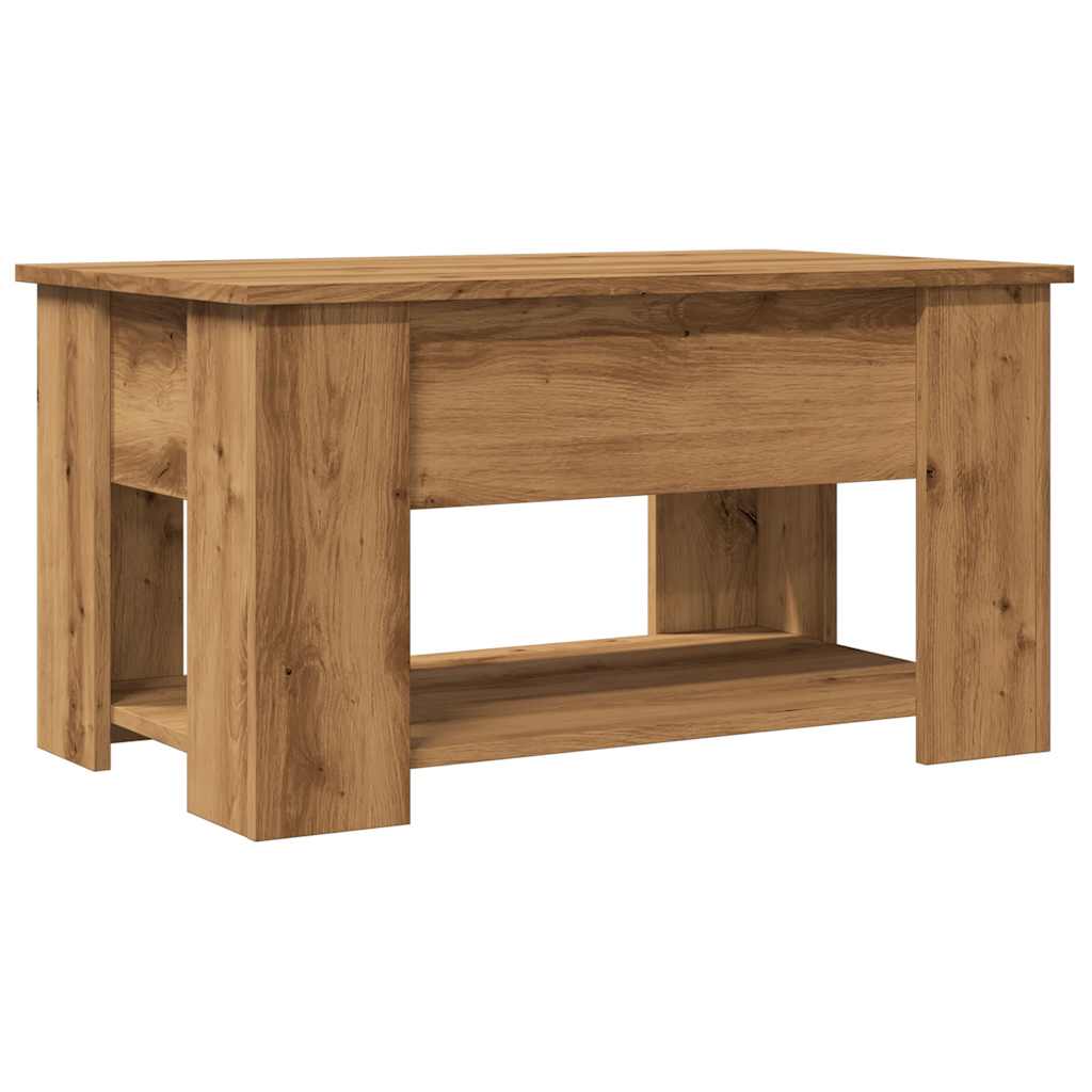 Table basse chêne artisanal 79x49x41 cm bois d'ingénierie XIOS
