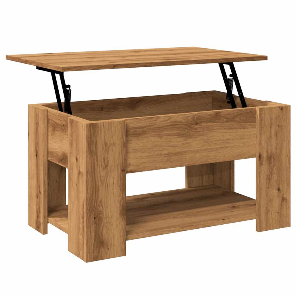 Table basse chêne artisanal 79x49x41 cm bois d'ingénierie XIOS