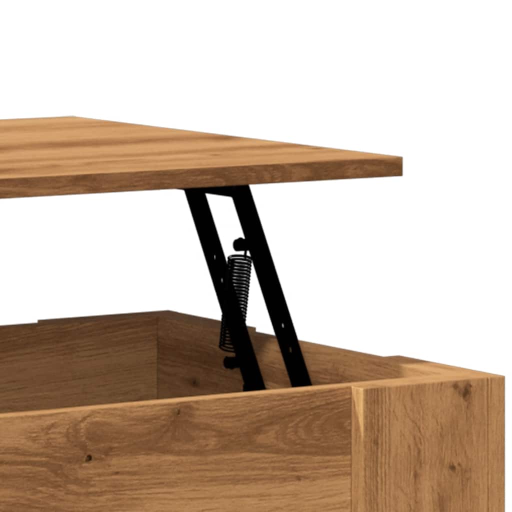 Table basse chêne artisanal 79x49x41 cm bois d'ingénierie XIOS