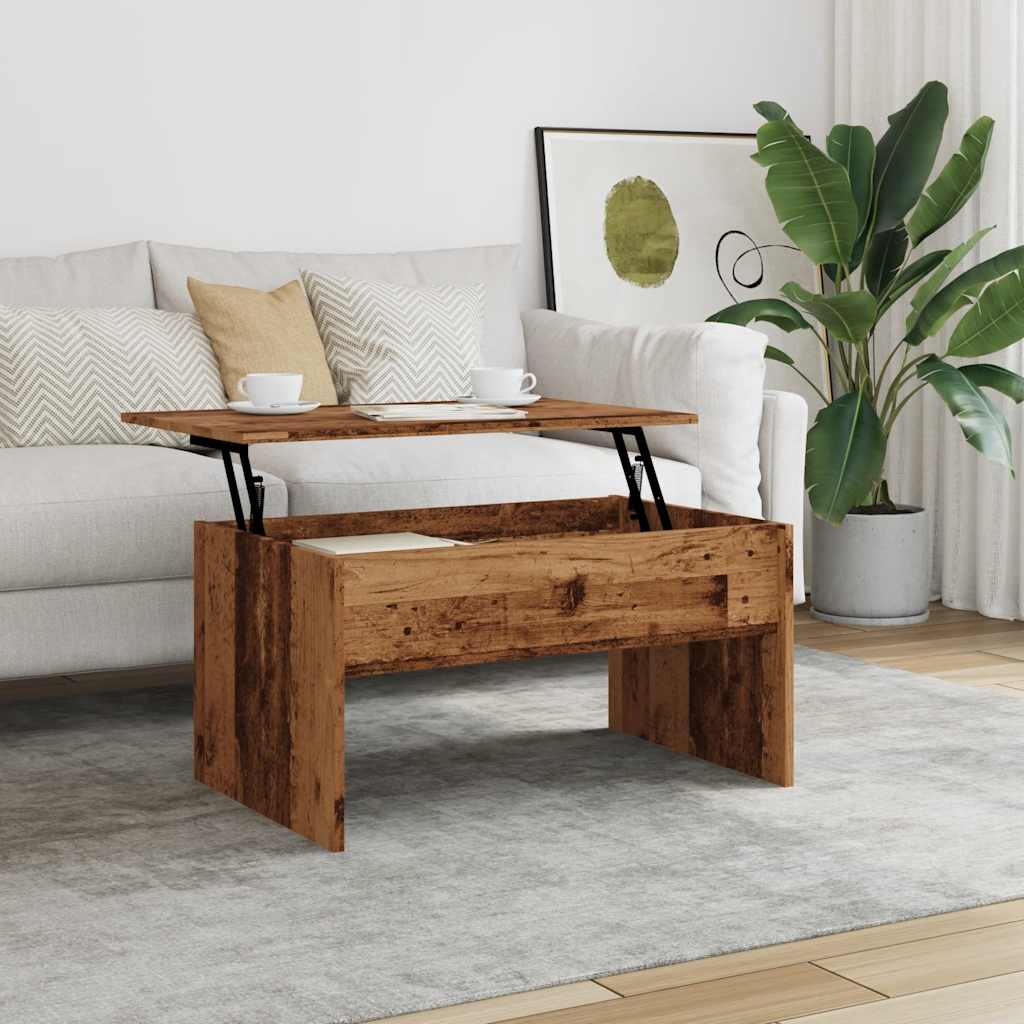 Table basse vieux bois 80x50,5x41,5 cm bois d'ingénierie - XIOS