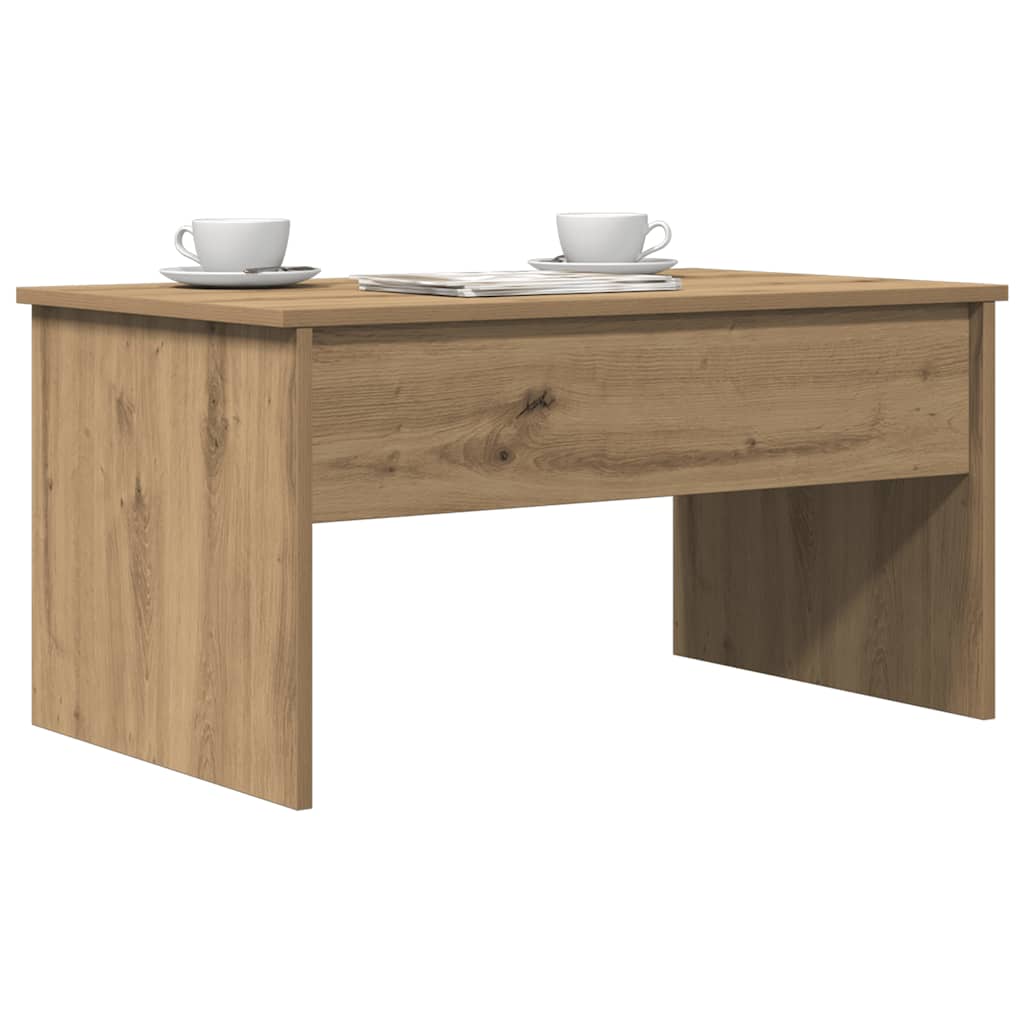 Table basse chêne artisanal 80x50,5x41,5 cm bois d'ingénierie - XIOS