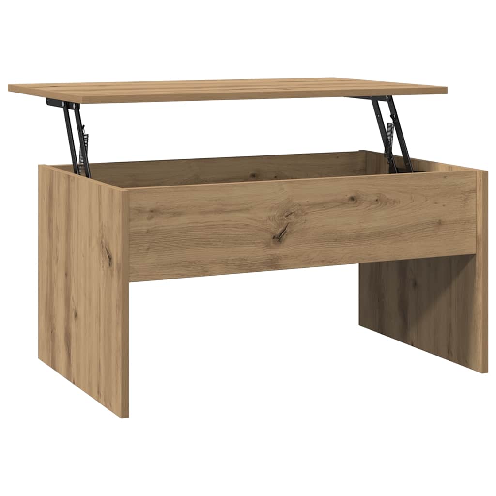 Table basse chêne artisanal 80x50,5x41,5 cm bois d'ingénierie - XIOS