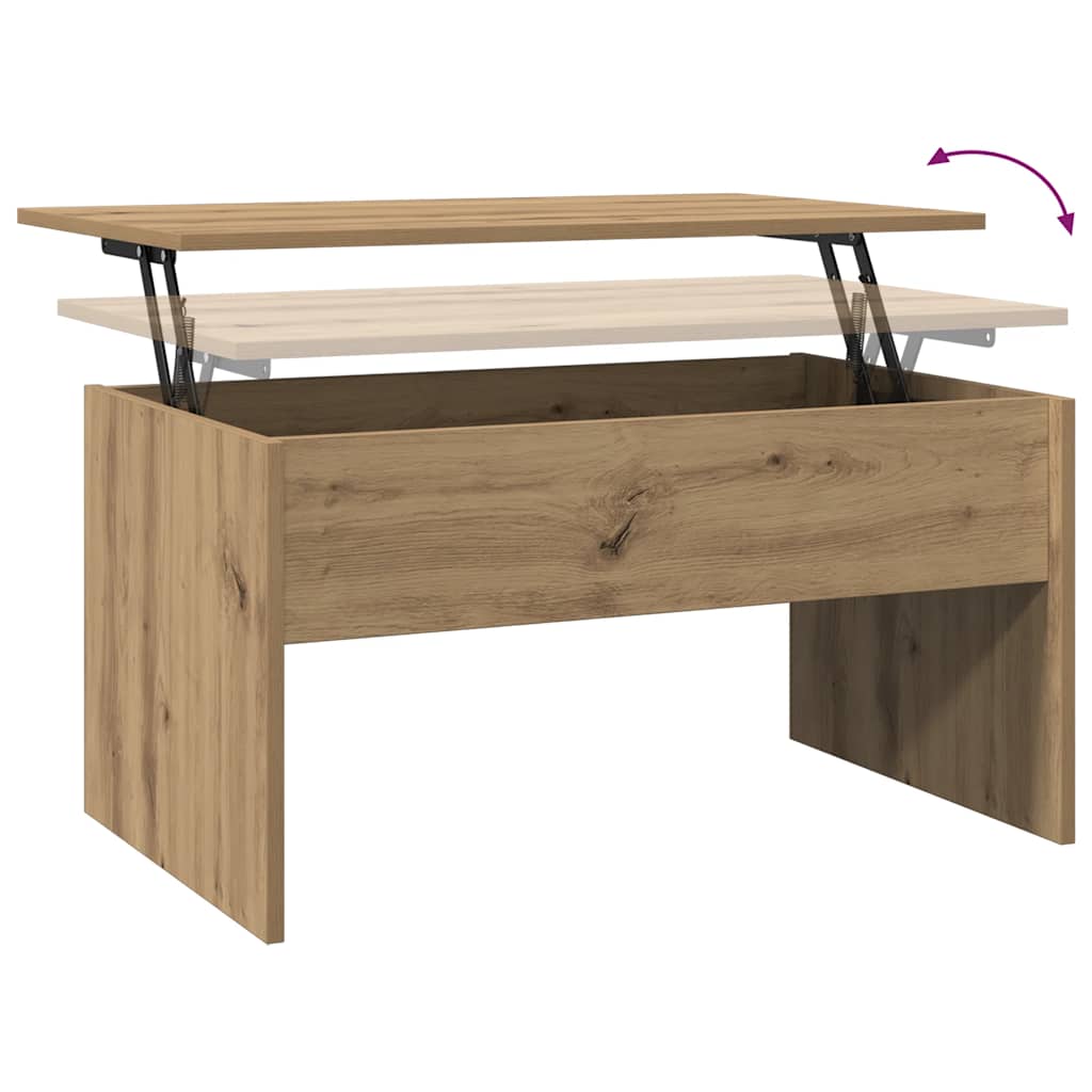 Table basse chêne artisanal 80x50,5x41,5 cm bois d'ingénierie - XIOS