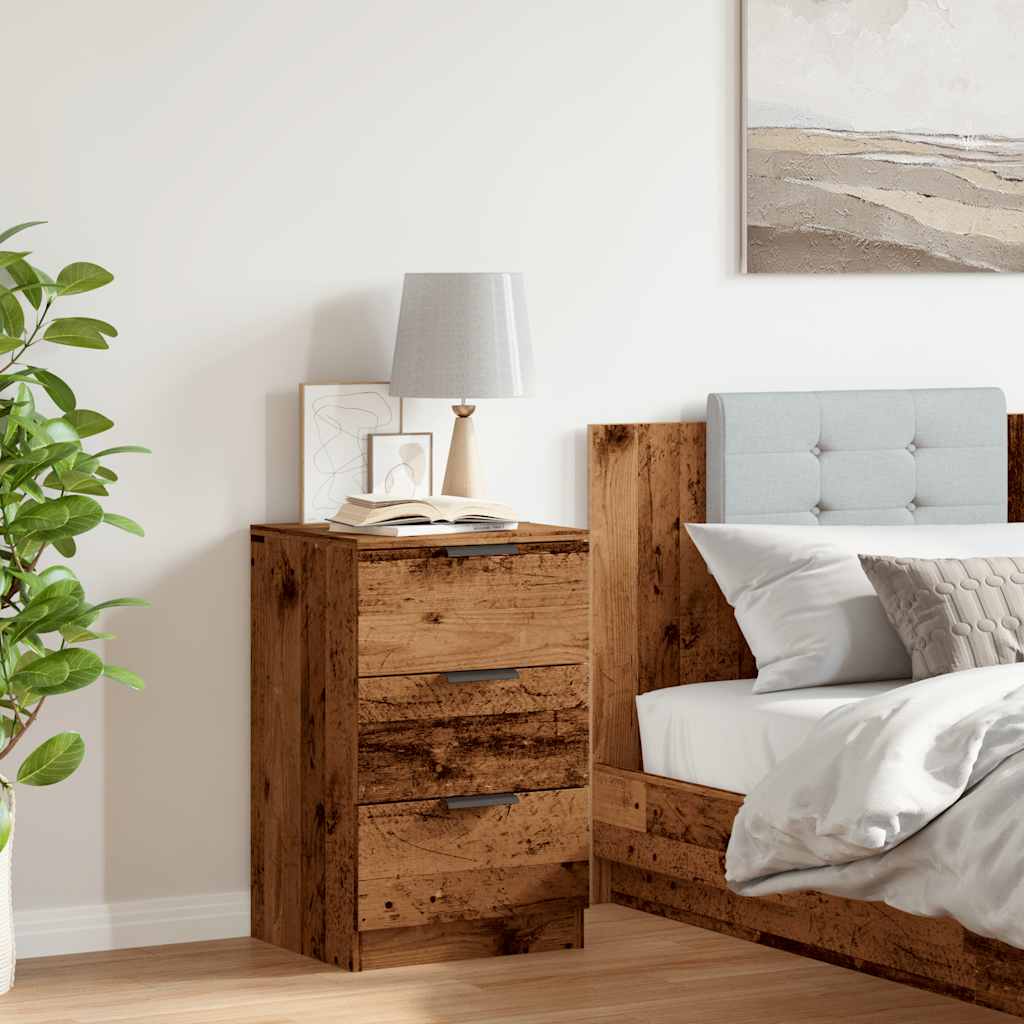 Table de chevet vieux bois 40x36x65 cm bois d'ingénierie - XIOS