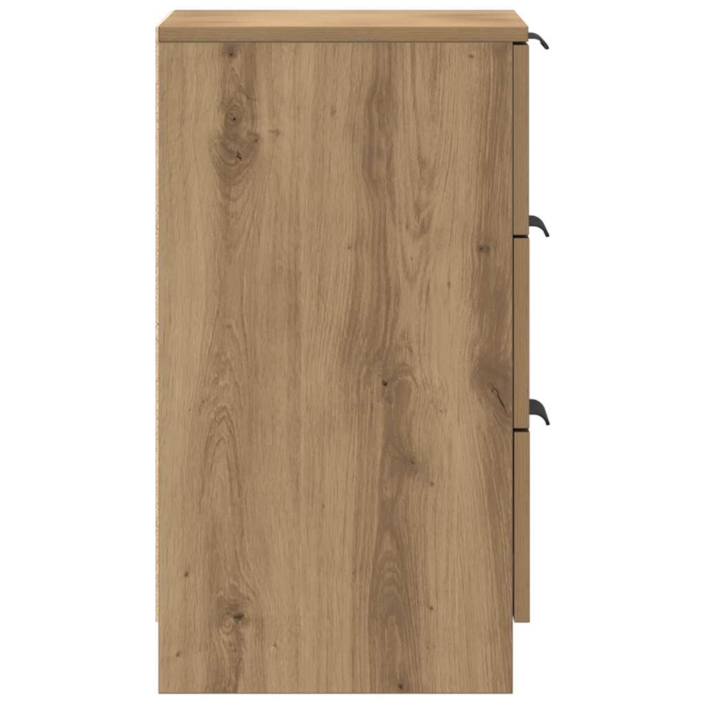 Table de chevet chêne artisanal 40x36x65 cm bois d'ingénierie - XIOS