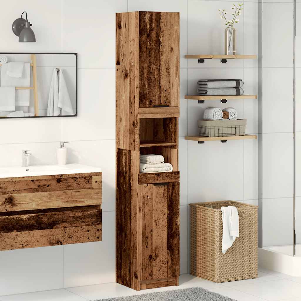 Armoire de salle de bain vieux bois bois d'ingénierie - XIOS