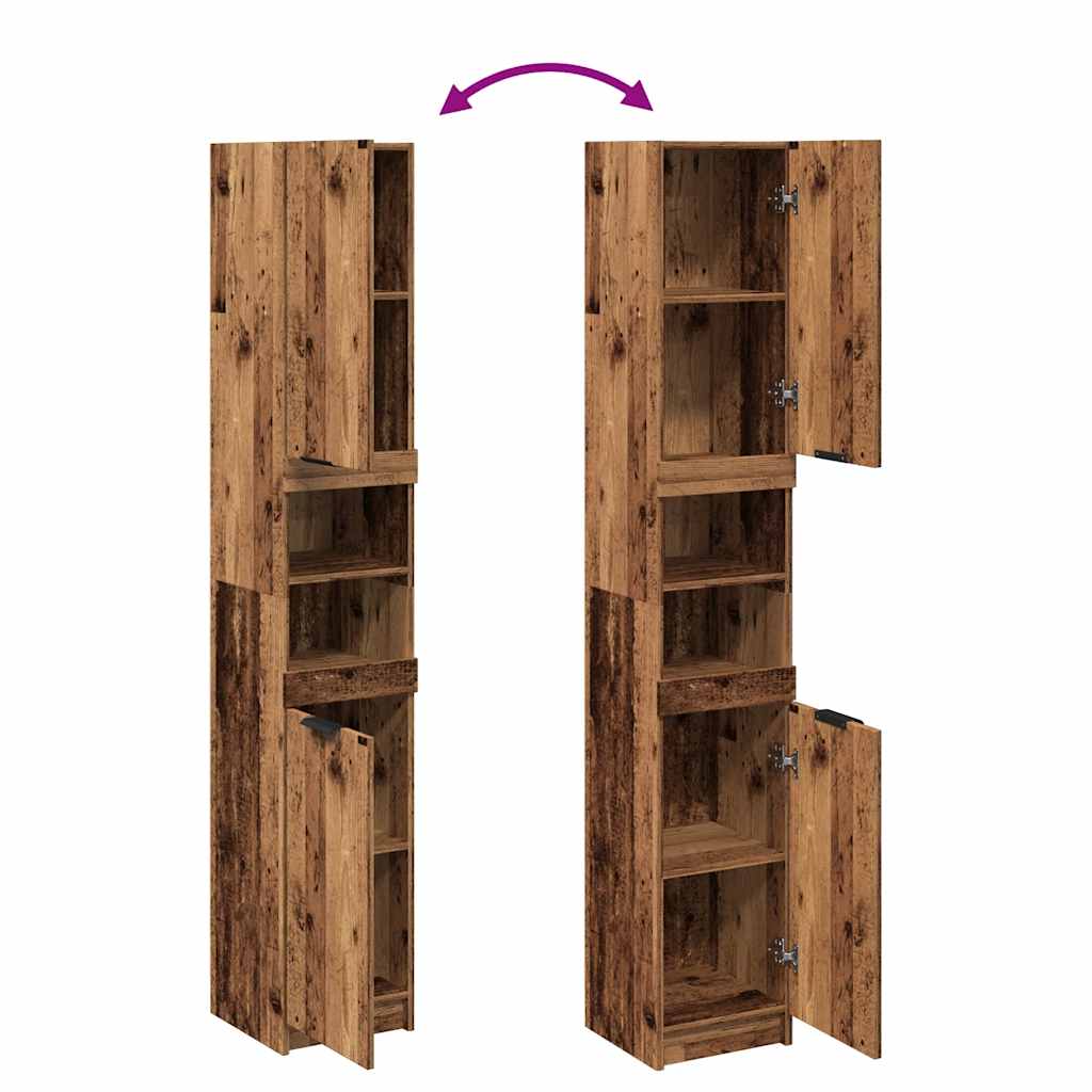 Armoire de salle de bain vieux bois bois d'ingénierie - XIOS