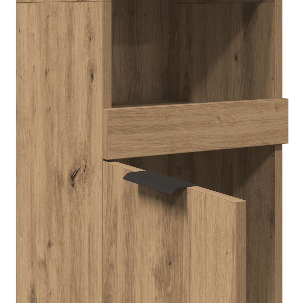 Armoire de bain chêne artisanal 32x34x188,5cm bois d'ingénierie - XIOS