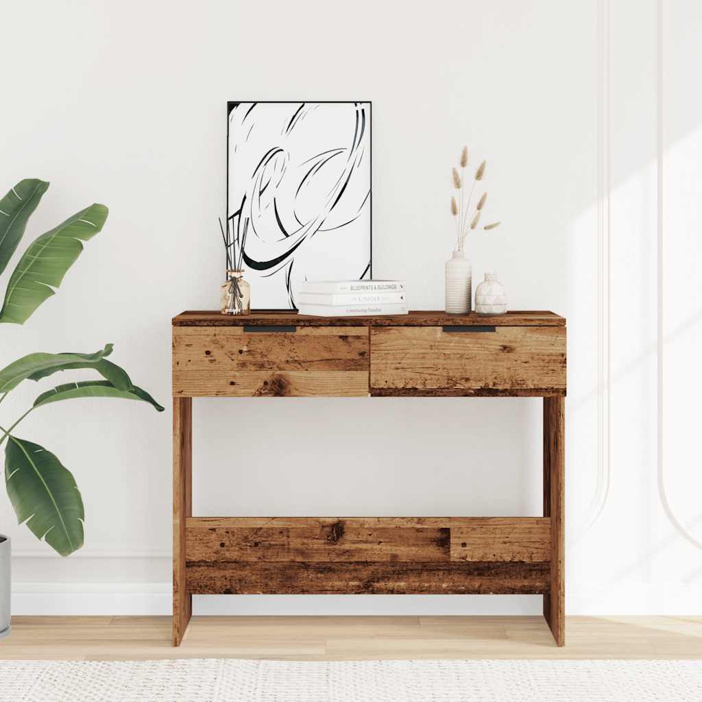 Table console vieux bois 90x36x75 cm bois d'ingénierie - XIOS