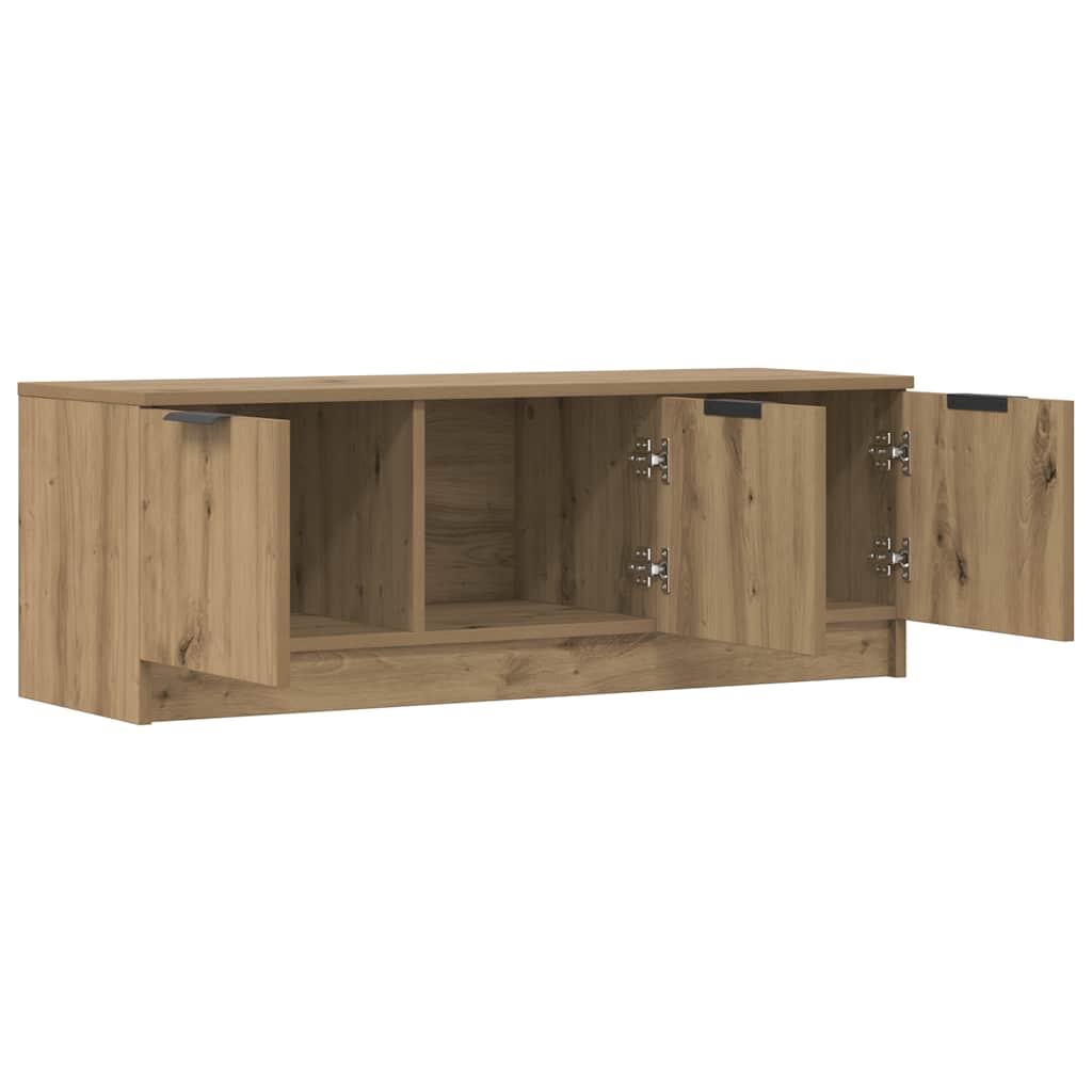 Meuble TV chêne artisanal 102x35x36,5 cm bois d'ingénierie - XIOS