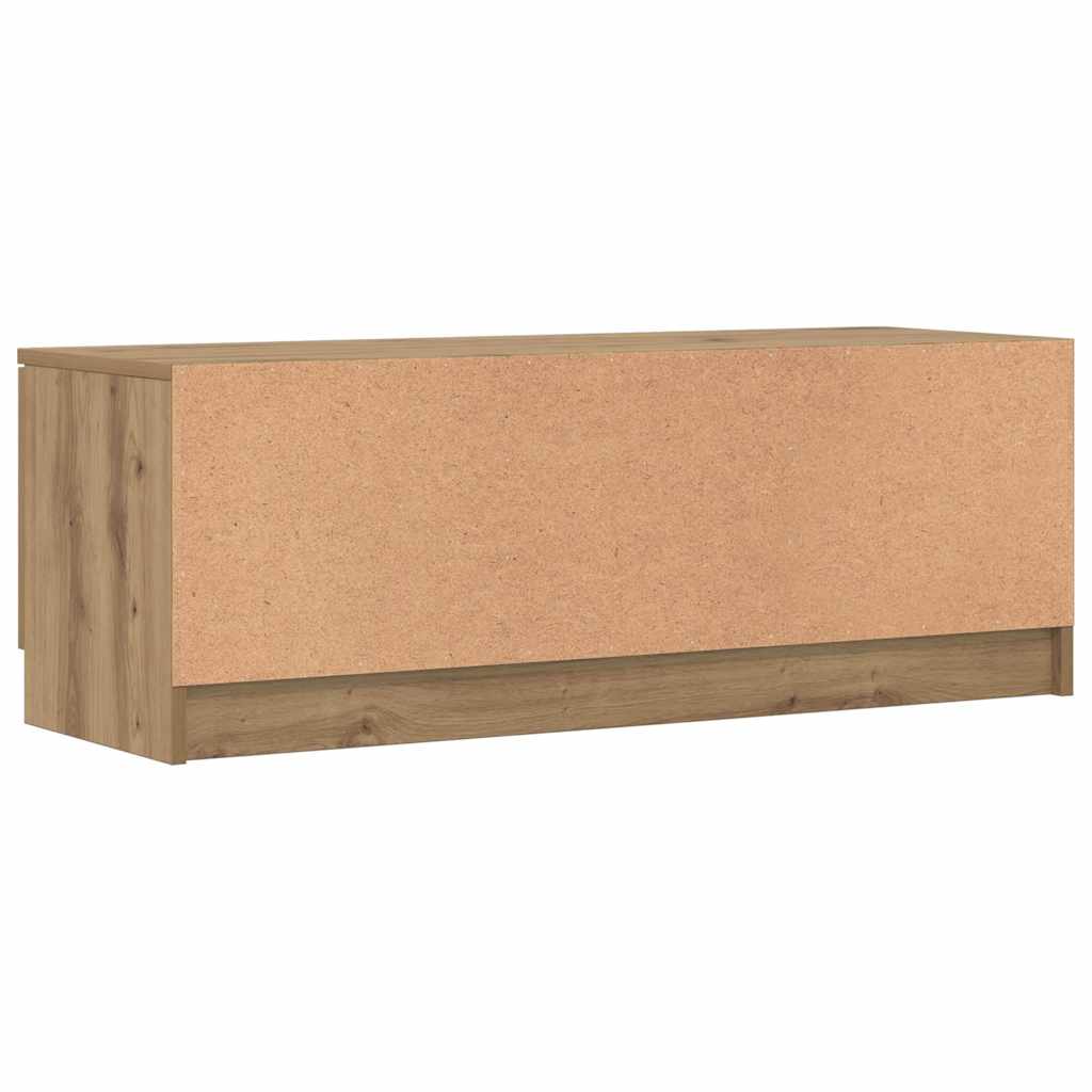 Meuble TV chêne artisanal 102x35x36,5 cm bois d'ingénierie - XIOS