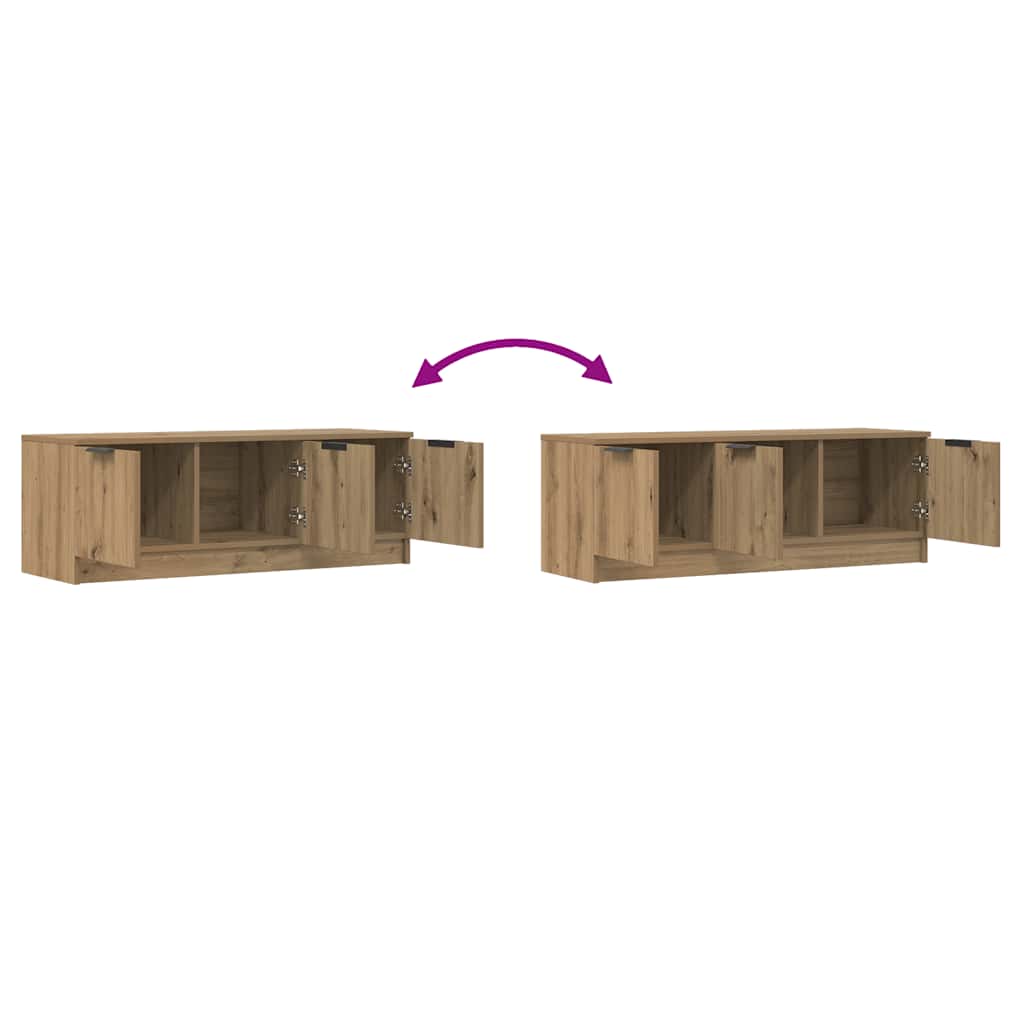 Meuble TV chêne artisanal 102x35x36,5 cm bois d'ingénierie - XIOS