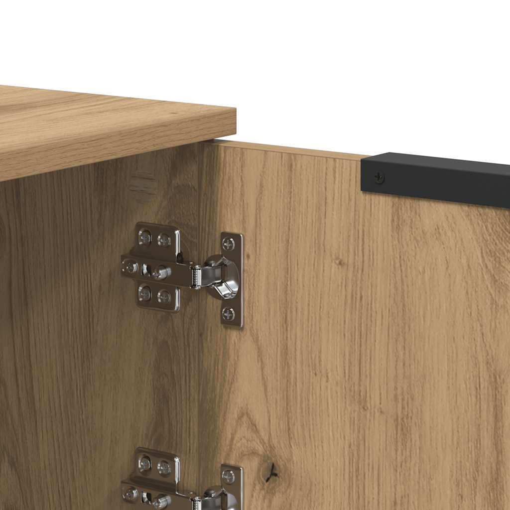 Meuble TV chêne artisanal 102x35x36,5 cm bois d'ingénierie - XIOS