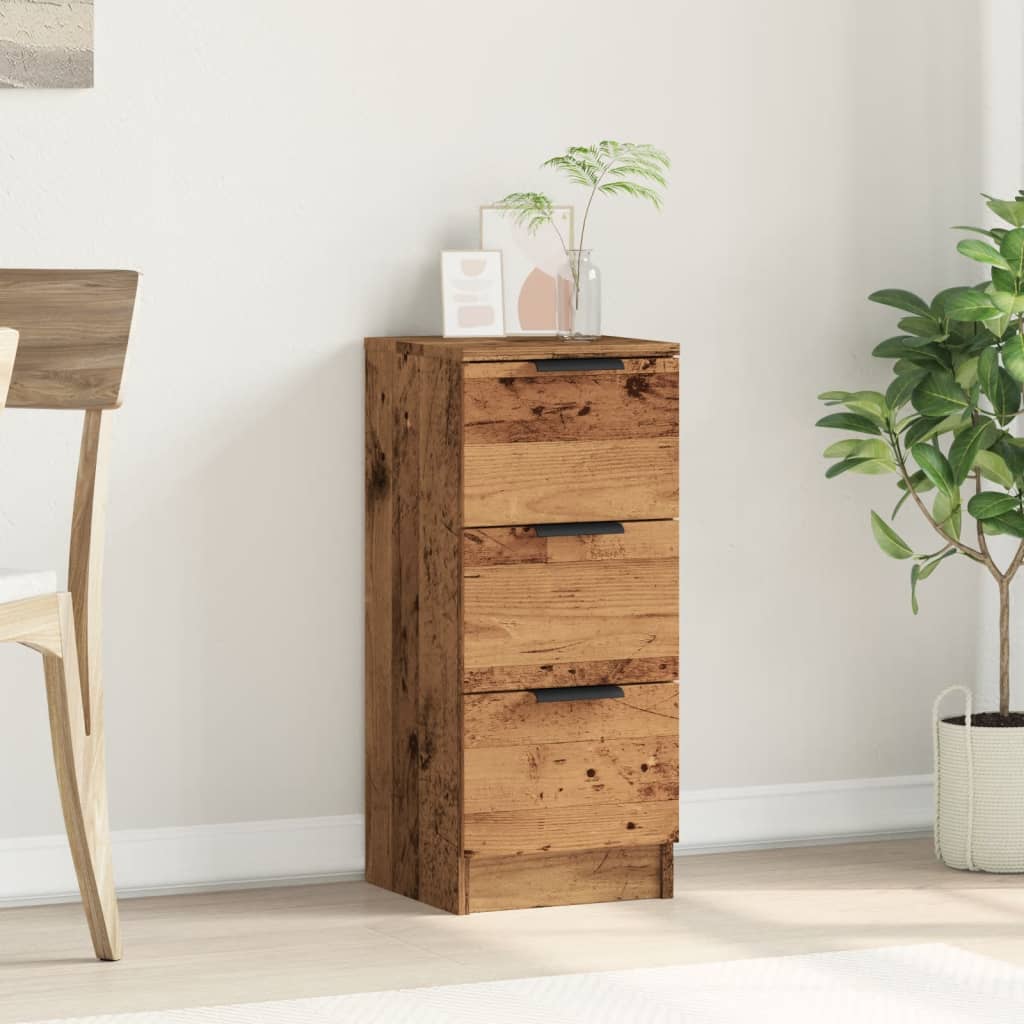 Buffet vieux bois 30x30x70 cm bois d'ingénierie - XIOS