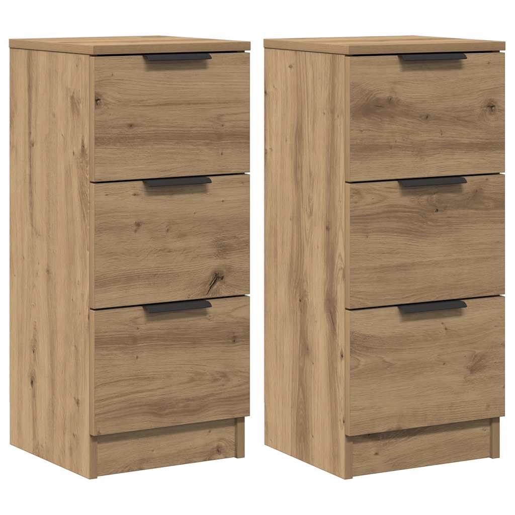Buffets 2 pcs chêne artisanal 30x30x70 cm bois d'ingénierie - XIOS