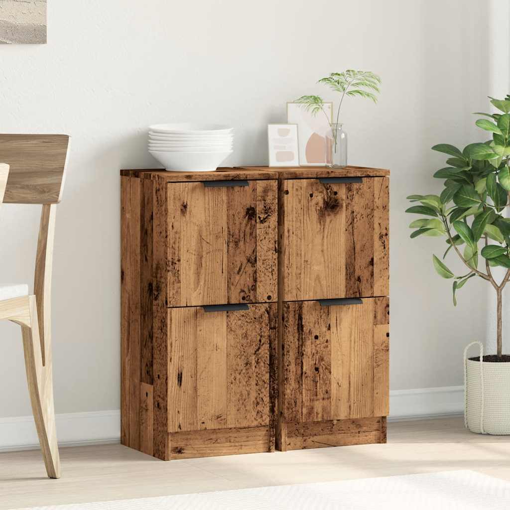 Buffets 2 pcs vieux bois 30x30x70 cm bois d'ingénierie - XIOS