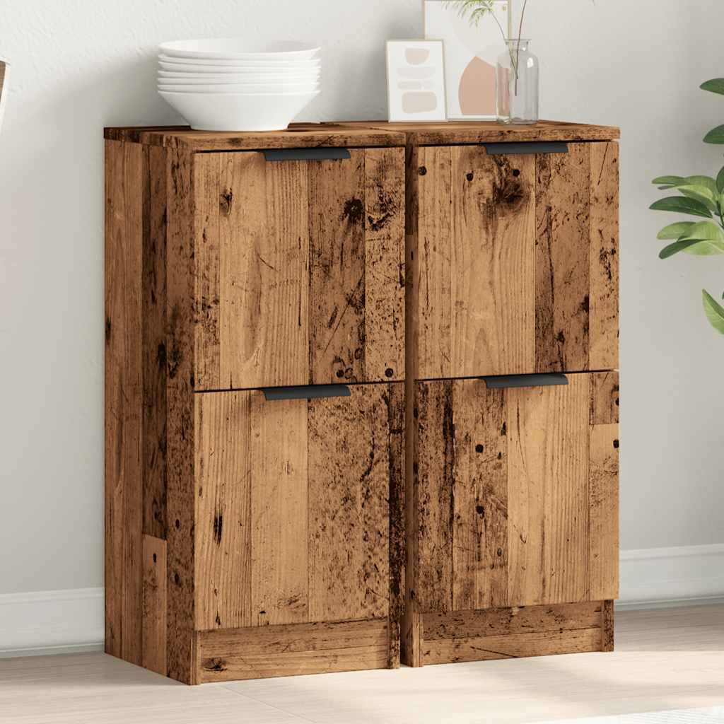 Buffets 2 pcs vieux bois 30x30x70 cm bois d'ingénierie - XIOS