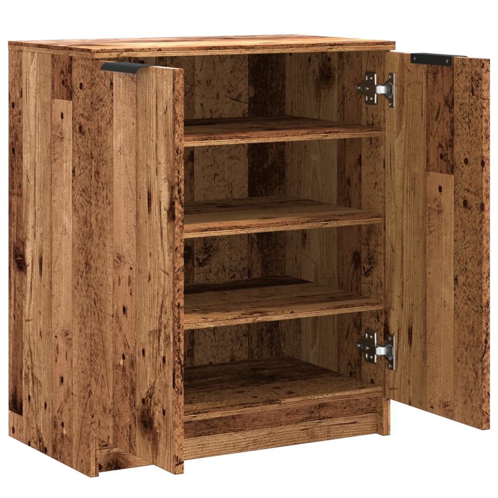 Armoire à chaussures vieux bois 59x35x70 cm bois d'ingénierie - XIOS