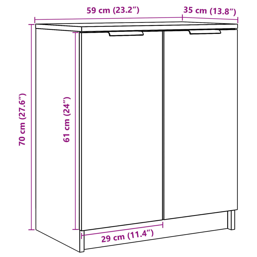 Armoire à chaussures vieux bois 59x35x70 cm bois d'ingénierie - XIOS