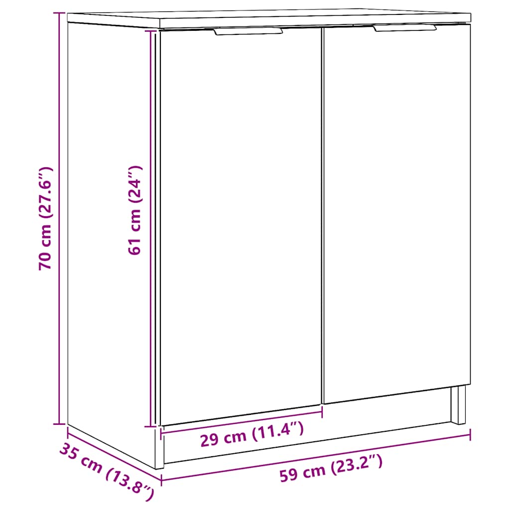 Armoire à chaussures chêne artisanal bois d'ingénierie - XIOS