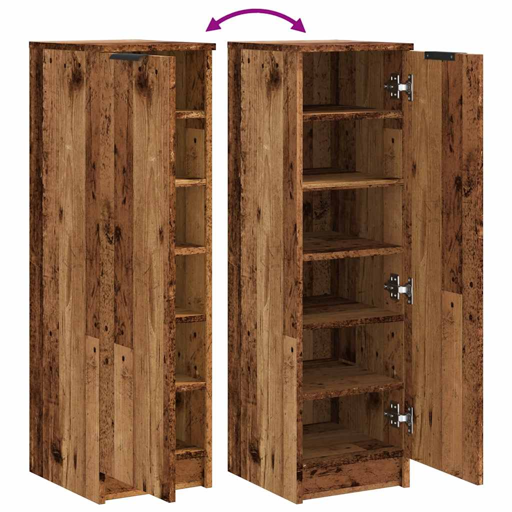 Armoire à chaussures vieux bois 29,5x35x100,5cm bois ingénierie - XIOS