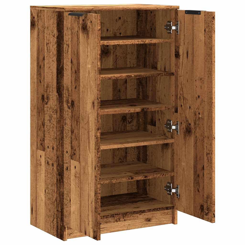 Armoire à chaussures vieux bois 59x35x100,5cm bois d'ingénierie - XIOS