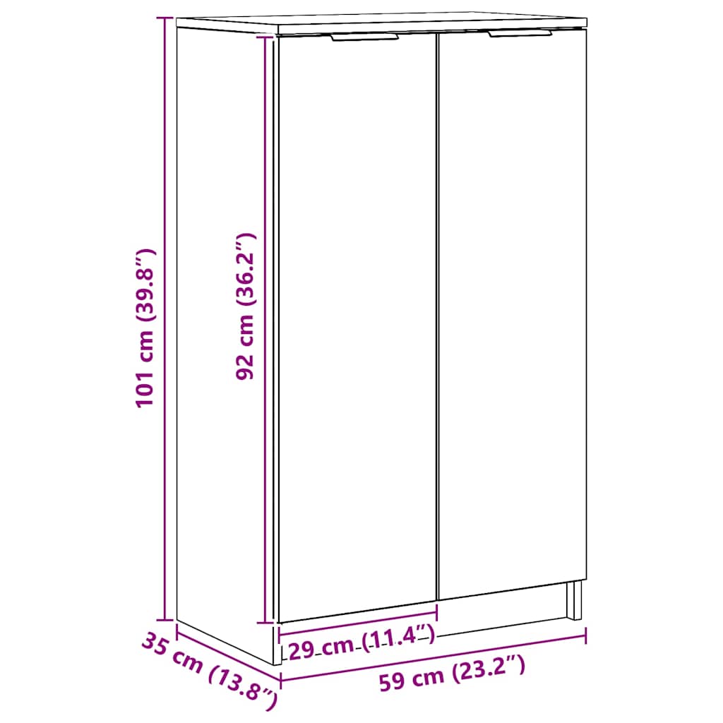 Armoire à chaussures chêne artisanal bois d'ingénierie - XIOS