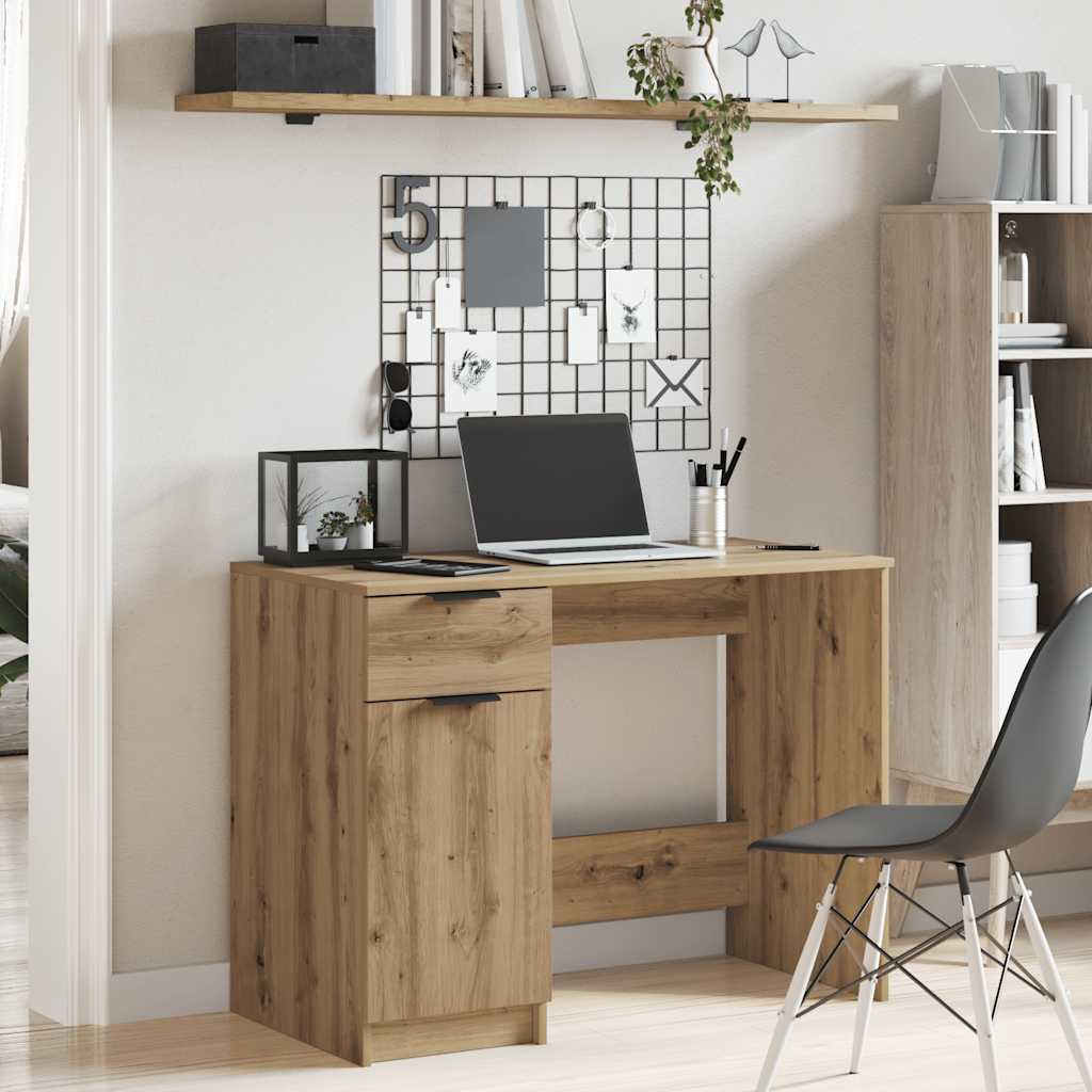 Bureau chêne artisanal 100x50x75 cm bois d'ingénierie - XIOS