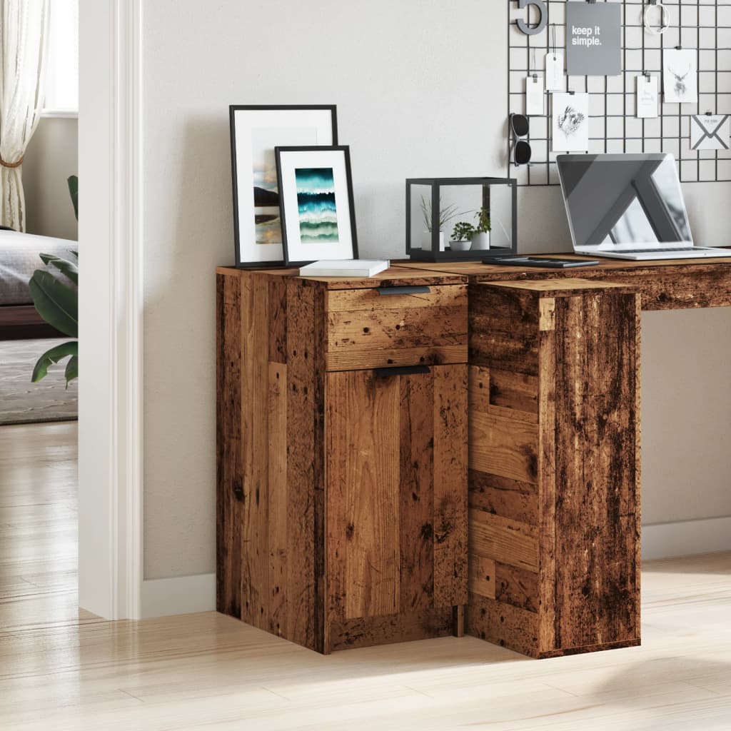 Armoire de bureau vieux bois 33x50x75 cm bois d'ingénierie