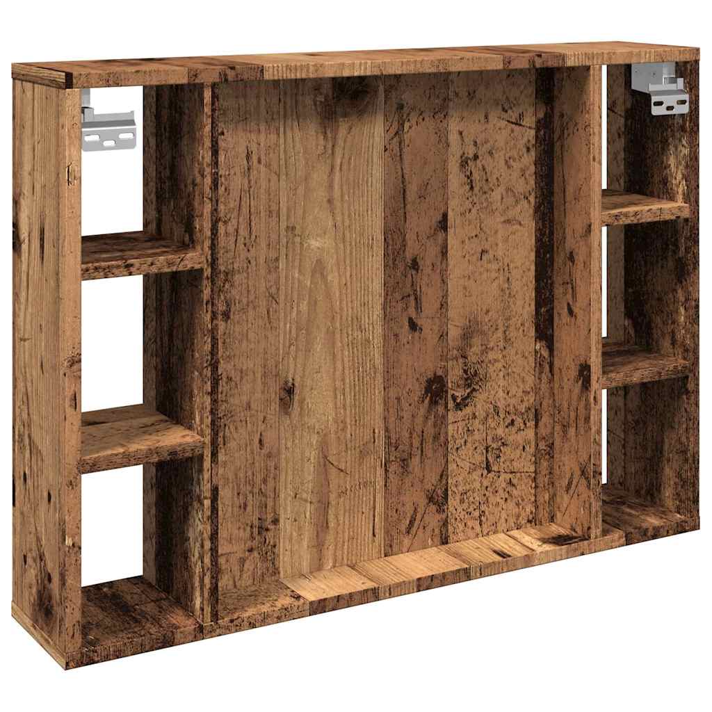 Armoire à miroir et LED vieux bois 76x15x55cm bois d'ingénierie - XIOS