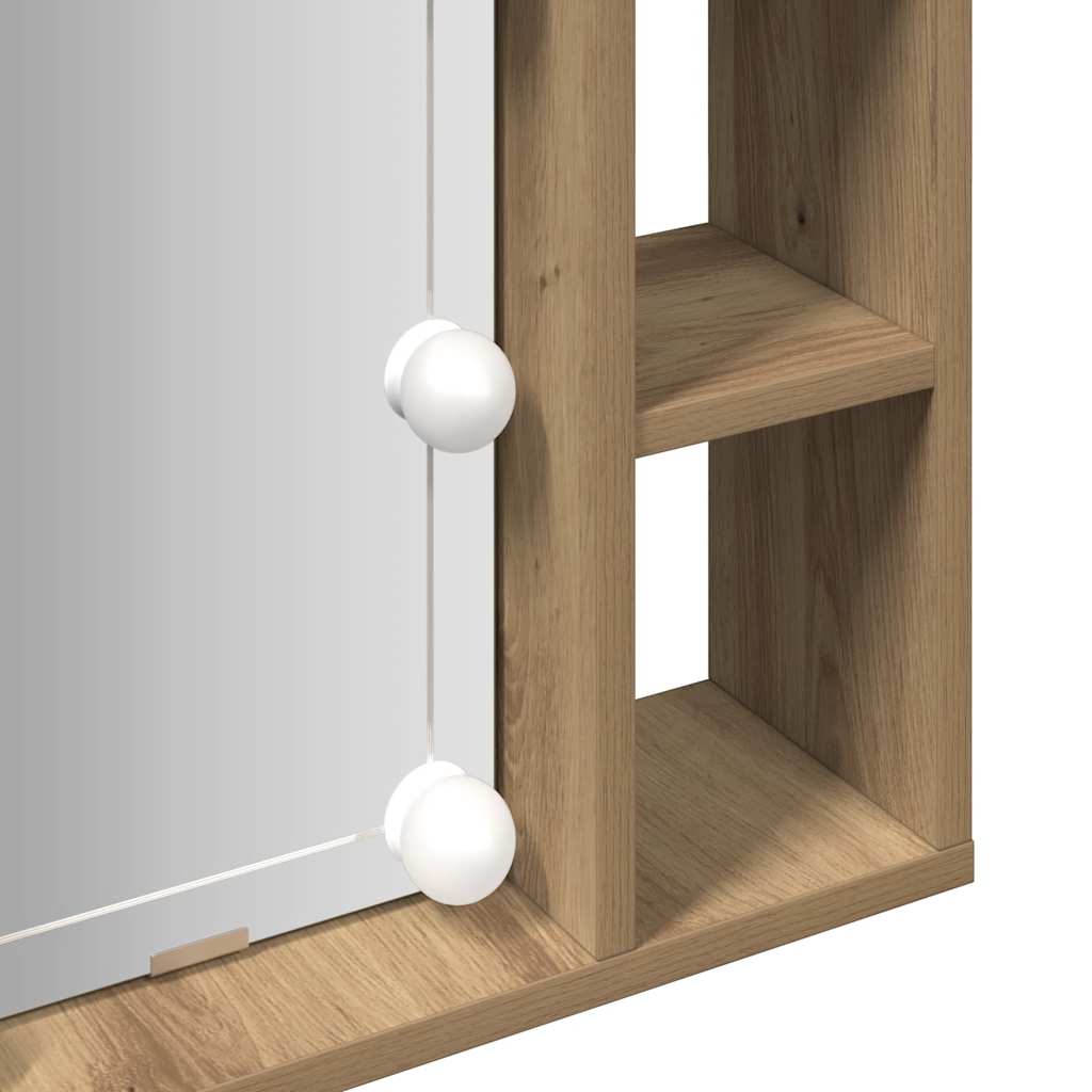 Armoire à miroir avec LED chêne artisanal 76x15x55 cm - XIOS