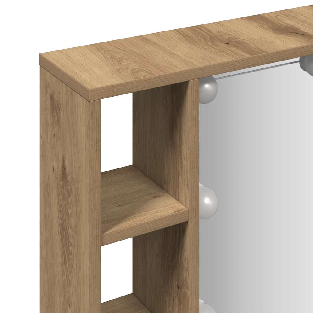Armoire à miroir avec LED chêne artisanal 76x15x55 cm - XIOS