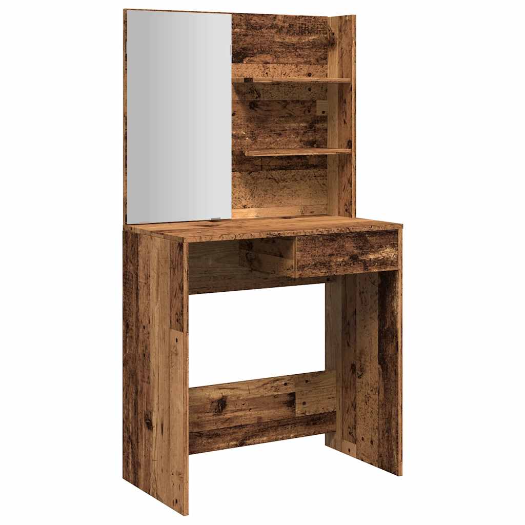 Coiffeuse avec miroir vieux bois 74,5x40x141 cm - XIOS